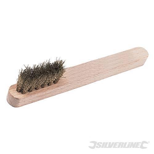 Spazzola per candele Manico in Legno pulizia filo acciaio 40 mm Silverline Silverline