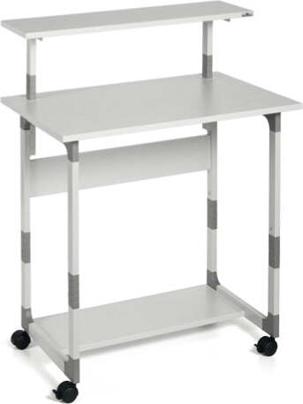 Pc Workstation System 80 VH - 80x56 4x92-122 cm - 3 ripiani - con ruote - grigio - Durable Casa e cucina/Arredamento/Studio/Scrivanie e postazioni di lavoro/Postazioni di lavoro per computer Eurocartuccia - Pavullo, Commerciovirtuoso.it