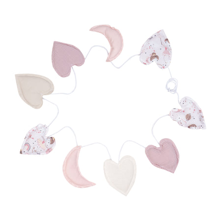 Tralcio decorativo ciniglia cuori rosa Picci