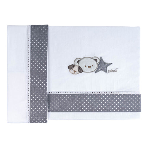 Set lenzuolino ricamato letto Valdo Picci