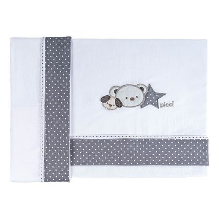 Set lenzuolino ricamato letto Valdo Picci