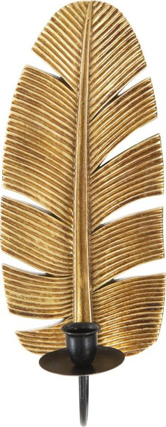 P/Cand Da Muro Leaf Cm 12,8X8,9X31,2 Casa e cucina/Decorazioni per interni/Candele e portacandele/Portacandele/Portacandele a parete Led Mall Home - Napoli, Commerciovirtuoso.it