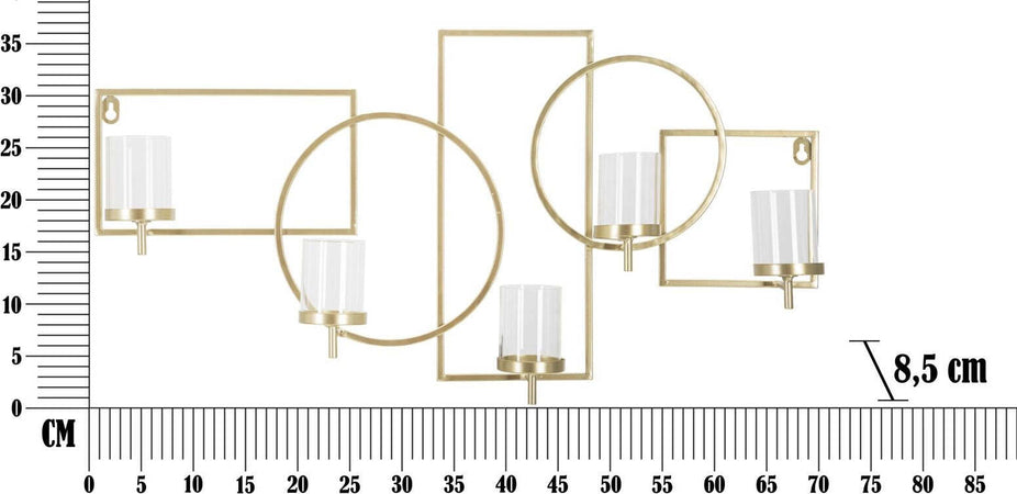 P/Cand Da Muro Marie Cm 70X8,5X36 Casa e cucina/Decorazioni per interni/Candele e portacandele/Portacandele/Portacandele a parete Led Mall Home - Napoli, Commerciovirtuoso.it