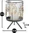 P/Cand Foglie Gold Cm Cm 15X23,3 Casa e cucina/Decorazioni per interni/Candele e portacandele/Portacandele/Portacandele a colonna Led Mall Home - Napoli, Commerciovirtuoso.it
