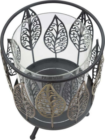P/Cand Foglie Iron Cm 15X24 Casa e cucina/Decorazioni per interni/Candele e portacandele/Portacandele/Portacandele a colonna Led Mall Home - Napoli, Commerciovirtuoso.it