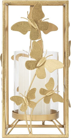 P/Cand Glam Butterfly Cm 14X14X29 Casa e cucina/Decorazioni per interni/Candele e portacandele/Portacandele/Portacandele a colonna Led Mall Home - Napoli, Commerciovirtuoso.it