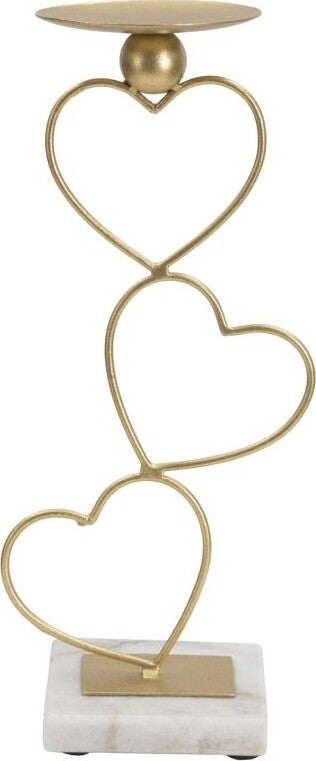 P/Cand Hearts Cm 14,5X10X32,5 Casa e cucina/Decorazioni per interni/Candele e portacandele/Portacandele/Portacandele a colonna Led Mall Home - Napoli, Commerciovirtuoso.it