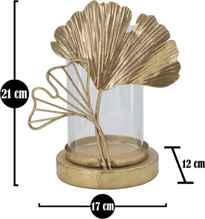 P/Cand Leaf Cm 17X12X21 Casa e cucina/Decorazioni per interni/Candele e portacandele/Portacandele/Portacandele a colonna Led Mall Home - Napoli, Commerciovirtuoso.it