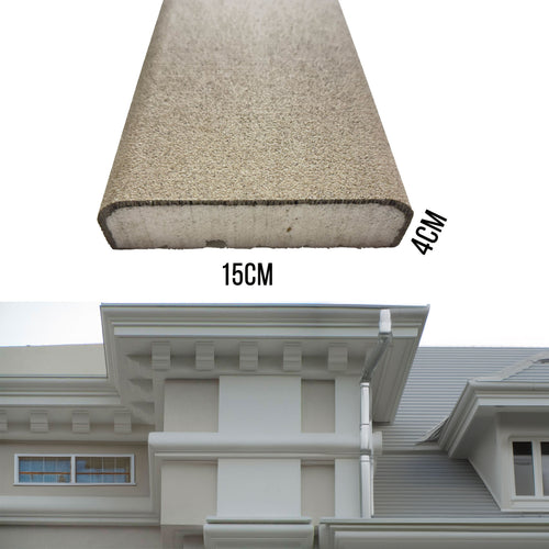 €9,99ml *** STOCK ***. Pacco da 18ml di cornice decorativa in XPS Resinata per esterno 15X4X200cm  PD149 - Eternal Parquet