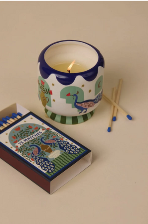 Candela Profumata Adopo Peacock - In ceramica- Confezionato in Scatola