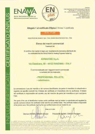 Pellet canadese professionale per riscaldamento di abete rosso 80% + abete bianco 20% kg 15