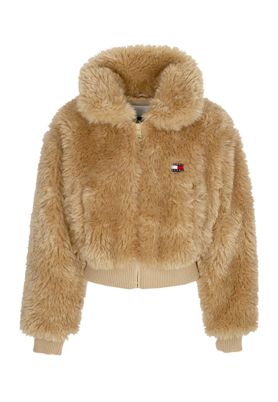 Tommy Hilfiger Pelliccia Donna Faux Shearling Jacket Gentle Gold da donna