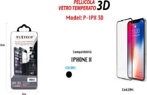 Pellicola-Antigraffio-Vetro-Temperato-Iphone-X-3d-Schermo-Maxtech-P-ipx-3d