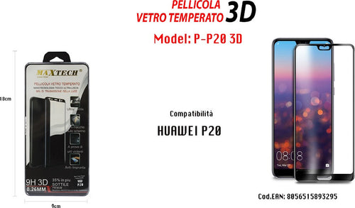 Pellicola In Vetro Temperato 3d Per Huawei P20 Copertura Totale Maxtech P-p20 3d Pellicole Protettive Trade Shop italia - Napoli, Commerciovirtuoso.it