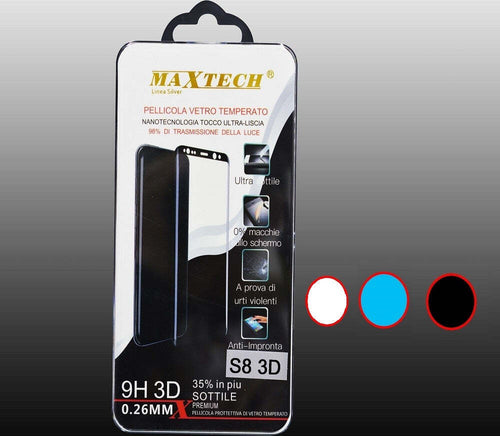 Pellicola In Vetro Temperato Curvo Per Samsung Galaxy S8 3d 9h Maxtech P-s8 Pellicole Protettive Trade Shop italia - Napoli, Commerciovirtuoso.it