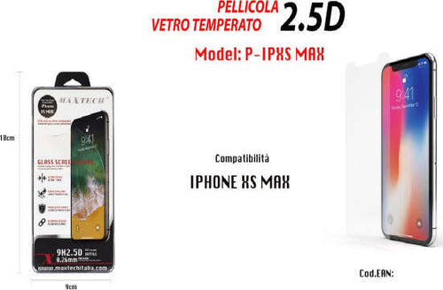 Pellicola-In-Vetro-Temperato-Proteggi-Schermo-Per-Iphone-Xs-Max-Maxtech-P-ipxs-Max