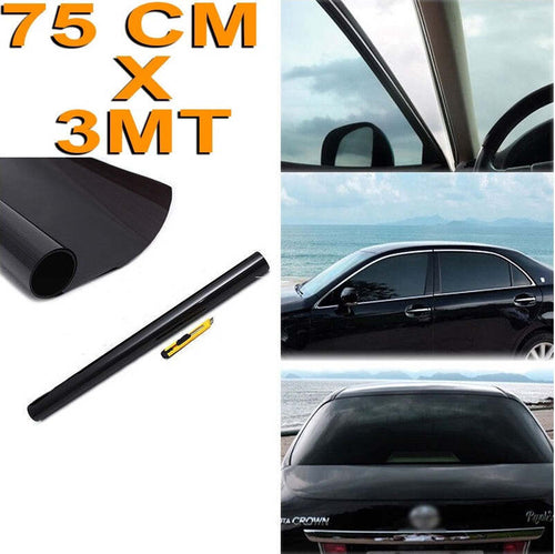 PELLICOLA OSCURANTE PARASOLE PER VETRI FINESTRINI AUTO AUTOMOBILE  75 X 300 CM Auto e Moto/Accessori per auto/Parasole/Finestrini laterali Trade Shop italia - Napoli, Commerciovirtuoso.it