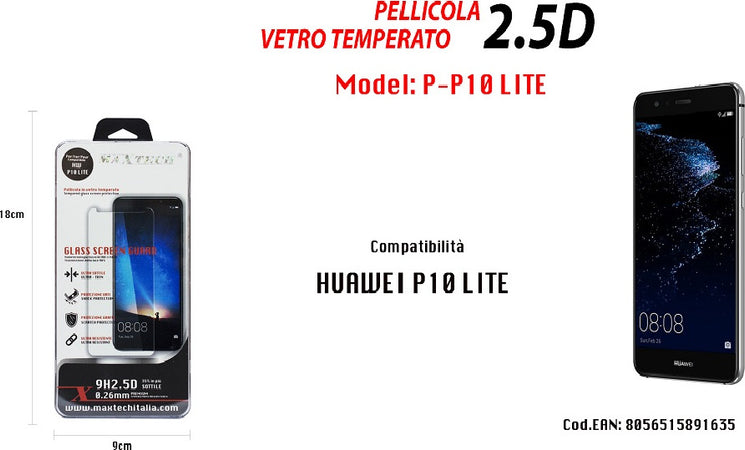 Pellicola Protettiva Per Huawei P10 Lite Vetro Temperato Schermo Maxtech P-p10 Lite Pellicole Protettive Trade Shop italia - Napoli, Commerciovirtuoso.it