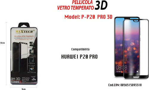 Pellicola Vetro Temperato 3d Huawei P20 Pro Nero Copertura Totale Maxtech P-p20 Pro 3d Pellicole Protettive Trade Shop italia - Napoli, Commerciovirtuoso.it