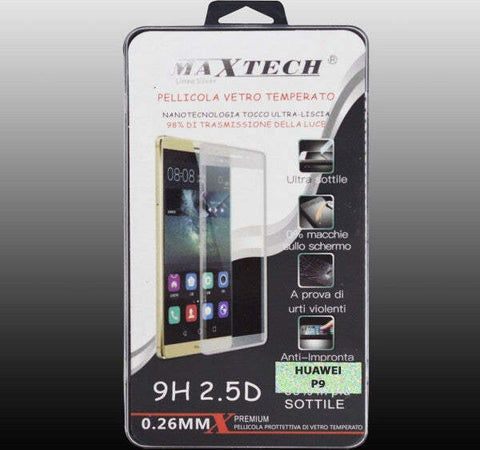 Pellicola-Vetro-Temperato-Per-Huawei-P9-Proteggi-Display-Antigraffio-Maxtech-P-p9