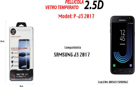 Pellicola-Vetro-Temperato-Per-Samsung-Galaxy-J3-2017-Protezione-Display-Maxtech-P-j3-2017