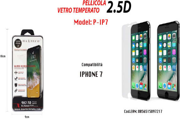 Pellicola-Vetro-Temperato-Proteggi-Schermo-Per-Iphone-7-Maxtech-P-ip7