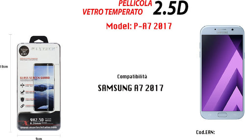 Pellicola Vetro Temperato Samsung Galaxy A7 2017 Protezione Schermo Maxtech P-a7 2017 Pellicole Protettive Trade Shop italia - Napoli, Commerciovirtuoso.it