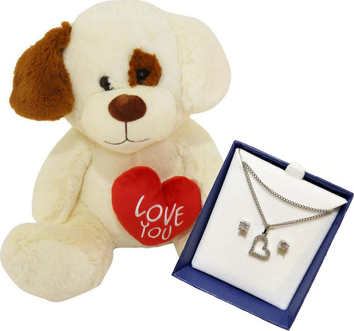 Peluche con cuore ti amo dim. 35 cm + cofanetto con orecchini punti luce e catenina con ciondolo a cuore Giochi e giocattoli/Peluche/Animali di peluche Store Kitty Fashion - Roma, Commerciovirtuoso.it