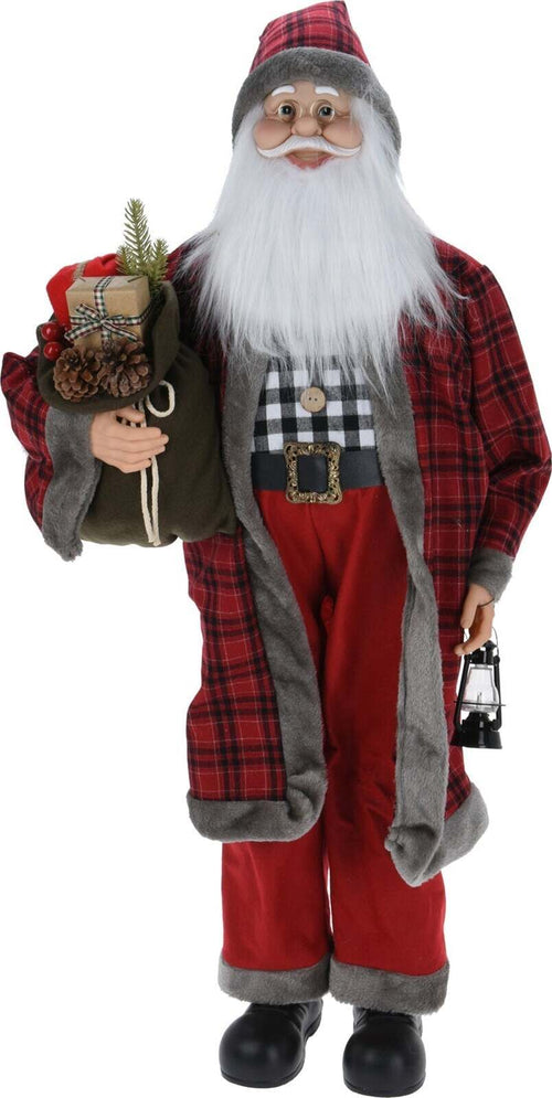 Peluche di Babbo Natale, color Rosso, con sci e sacca, decorazione da 110 cm Casa e cucina/Decorazioni per interni/Addobbi e decorazioni per ricorrenze/Decorazioni natalizie/Schiaccianoci MagiediNatale.it - Altamura, Commerciovirtuoso.it