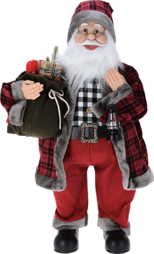 Peluche di Babbo Natale, color Rosso, con sci e sacca, decorazione da 80 cm Casa e cucina/Decorazioni per interni/Addobbi e decorazioni per ricorrenze/Decorazioni natalizie/Schiaccianoci MagiediNatale.it - Altamura, Commerciovirtuoso.it