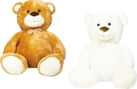 Peluche-Globo-41367-PELUX-Orso-seduto-con-fiocco-Assortito