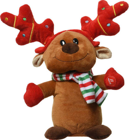 Peluche-natalizio-con-sciarpa-e-vestito-da-renna,-per-interno-da-25-cm