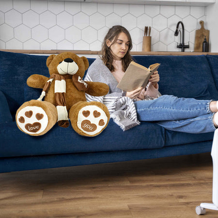 Peluche-Orso-Orsacchiotto-Alto-80cm-Pupazzo-Bambini-Orsacchiotto-Morbido-Marrone