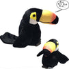 Peluche-Pupazzo-Tucano-Uccello-Colorato-Parlante-Batte-Ali-Ripete-Parole-Gioco