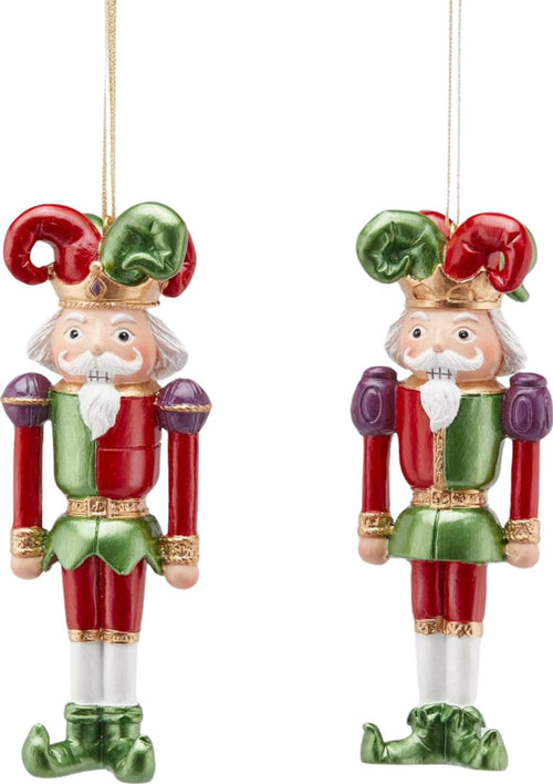Pendagli per albero di Natale a forma di Giullari, verde e rosso, in poliresina, 12,5 cm Casa e cucina/Decorazioni per interni/Addobbi e decorazioni per ricorrenze/Decorazioni natalizie/Addobbi e decorazioni/Ciondoli e pendenti MagiediNatale.it - Altamura, Commerciovirtuoso.it