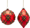 Pendagli per albero di Natale forma a fuso, in vetro, rosso Ø 10 cm, confezione 2 pezzi Casa e cucina/Decorazioni per interni/Addobbi e decorazioni per ricorrenze/Decorazioni natalizie/Addobbi e decorazioni/Ciondoli e pendenti MagiediNatale.it - Altamura, Commerciovirtuoso.it
