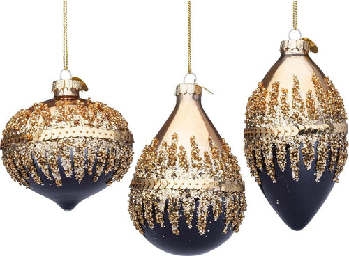 Pendagli per albero di Natale in vetro decorato color Oro Nero Casa e cucina/Decorazioni per interni/Addobbi e decorazioni per ricorrenze/Decorazioni natalizie/Addobbi e decorazioni/Ciondoli e pendenti MagiediNatale.it - Altamura, Commerciovirtuoso.it