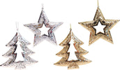 Pendaglio a forma di Albero e Stella traforata in metallo, decorazione natalizia per albero di natale Casa e cucina/Decorazioni per interni/Addobbi e decorazioni per ricorrenze/Decorazioni natalizie/Addobbi e decorazioni/Palle e palline MagiediNatale.it - Altamura, Commerciovirtuoso.it