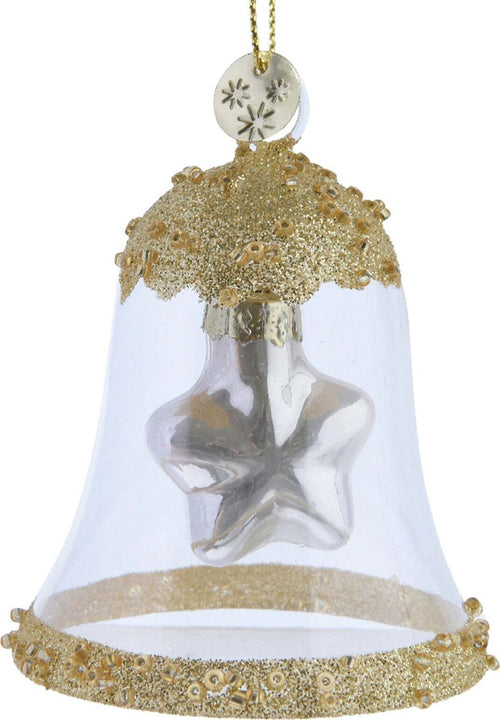 Pendaglio a forma di campana con stella champagne per albero di natale h 7,5 cm Casa e cucina/Decorazioni per interni/Addobbi e decorazioni per ricorrenze/Decorazioni natalizie/Addobbi e decorazioni/Palle e palline MagiediNatale.it - Altamura, Commerciovirtuoso.it