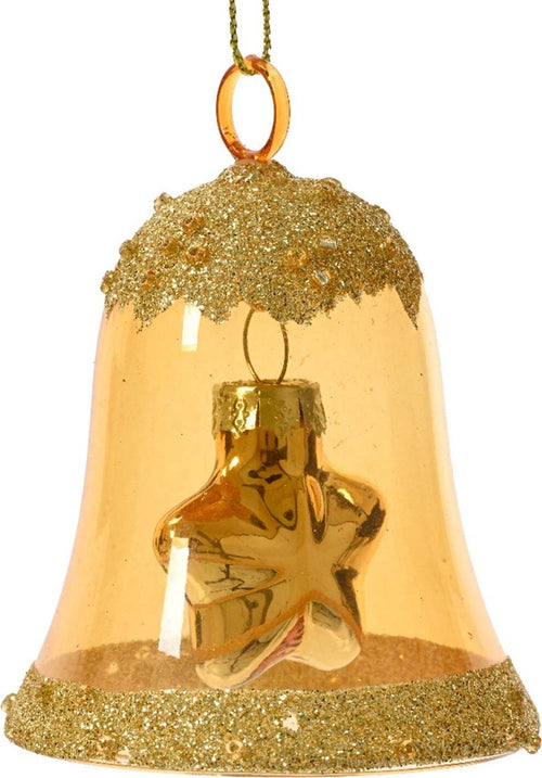 Pendaglio a forma di campana con stella oro per albero di natale h 7,5 cm Casa e cucina/Decorazioni per interni/Addobbi e decorazioni per ricorrenze/Decorazioni natalizie/Addobbi e decorazioni/Palle e palline MagiediNatale.it - Altamura, Commerciovirtuoso.it