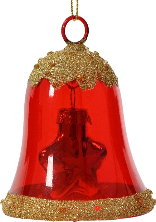 Pendaglio a forma di campana con stella rosso per albero di natale h 7,5 cm Casa e cucina/Decorazioni per interni/Addobbi e decorazioni per ricorrenze/Decorazioni natalizie/Addobbi e decorazioni/Palle e palline MagiediNatale.it - Altamura, Commerciovirtuoso.it