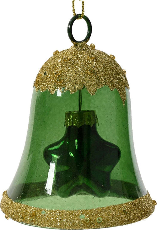 Pendaglio a forma di campana con stella verde per albero di natale h 7,5 cm Casa e cucina/Decorazioni per interni/Addobbi e decorazioni per ricorrenze/Decorazioni natalizie/Addobbi e decorazioni/Palle e palline MagiediNatale.it - Altamura, Commerciovirtuoso.it
