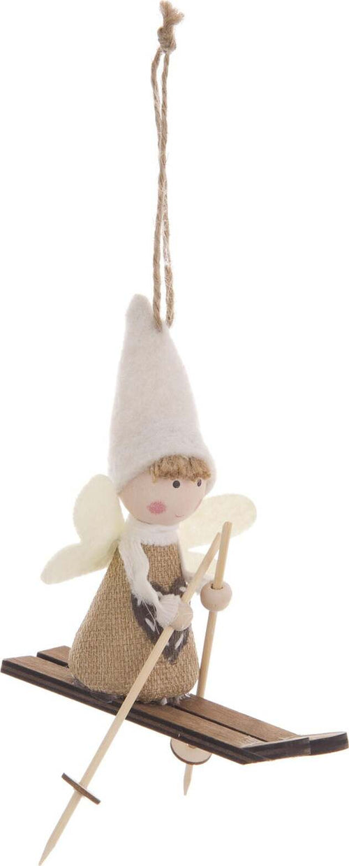 Pendaglio angelo con Sci in legno h 13 cm, pallina per Albero di Natale addobbi natalizi Casa e cucina/Decorazioni per interni/Addobbi e decorazioni per ricorrenze/Decorazioni natalizie/Addobbi e decorazioni/Palle e palline MagiediNatale.it - Altamura, Commerciovirtuoso.it