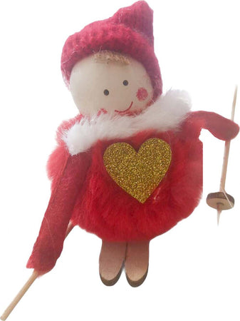 Pendaglio bambolina in pezza h 9 cm, pallina per albero di natale addobbi natalizi Rosso Casa e cucina/Decorazioni per interni/Addobbi e decorazioni per ricorrenze/Decorazioni natalizie/Addobbi e decorazioni/Palle e palline MagiediNatale.it - Altamura, Commerciovirtuoso.it