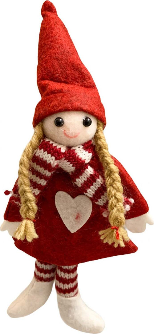 Pendaglio Rosso bambolina in pezza h 22 cm, pallina per Albero di Natale addobbi natalizi Casa e cucina/Decorazioni per interni/Addobbi e decorazioni per ricorrenze/Decorazioni natalizie/Addobbi e decorazioni/Palle e palline MagiediNatale.it - Altamura, Commerciovirtuoso.it
