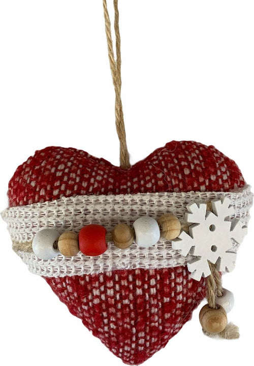 Pendaglio Rosso cuore in stoffa h 8 cm, pallina per Albero di Natale addobbi natalizi Casa e cucina/Decorazioni per interni/Addobbi e decorazioni per ricorrenze/Decorazioni natalizie/Addobbi e decorazioni/Palle e palline MagiediNatale.it - Altamura, Commerciovirtuoso.it