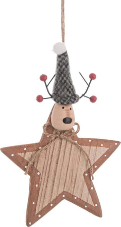 Pendaglio stella con renna in legno h 16 cm, pallina per Albero di Natale addobbi natalizi Casa e cucina/Decorazioni per interni/Addobbi e decorazioni per ricorrenze/Decorazioni natalizie/Addobbi e decorazioni/Palle e palline MagiediNatale.it - Altamura, Commerciovirtuoso.it
