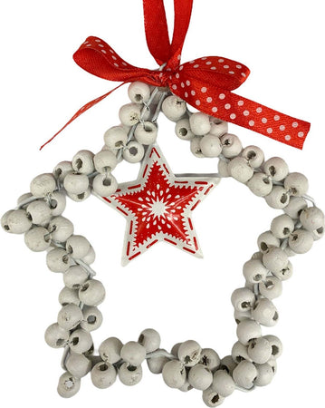 Pendaglio stella in legno e metallo Bianco h 11 cm, pallina per Albero di Natale addobbi natalizi Casa e cucina/Decorazioni per interni/Addobbi e decorazioni per ricorrenze/Decorazioni natalizie/Addobbi e decorazioni/Palle e palline MagiediNatale.it - Altamura, Commerciovirtuoso.it