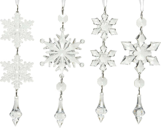 Pendaglio trasparente con fiocchi di neve per albero di natale, 4 pezzi Casa e cucina/Decorazioni per interni/Addobbi e decorazioni per ricorrenze/Decorazioni natalizie/Addobbi e decorazioni/Ciondoli e pendenti MagiediNatale.it - Altamura, Commerciovirtuoso.it