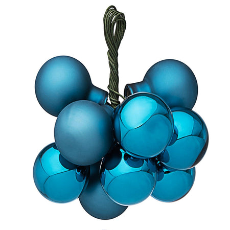 Pendaglio 10 palline color Azzurro lucido e opaco per albero di natale in vetro decorazione natalizia